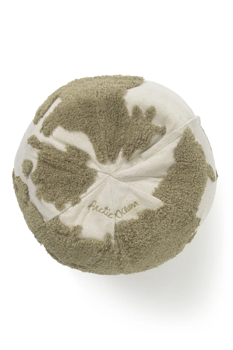 Lorena Canals Pouf World Map rugcycled