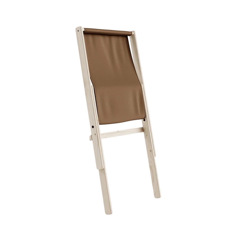 Chaise pliante en hêtre et matelas en coton mocca 65x88x75cm Boogie raw - Karup Design