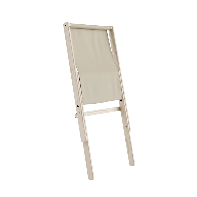 Chaise pliante en hêtre et matelas en coton beige 65x88x75cm Boogie raw - Karup Design
