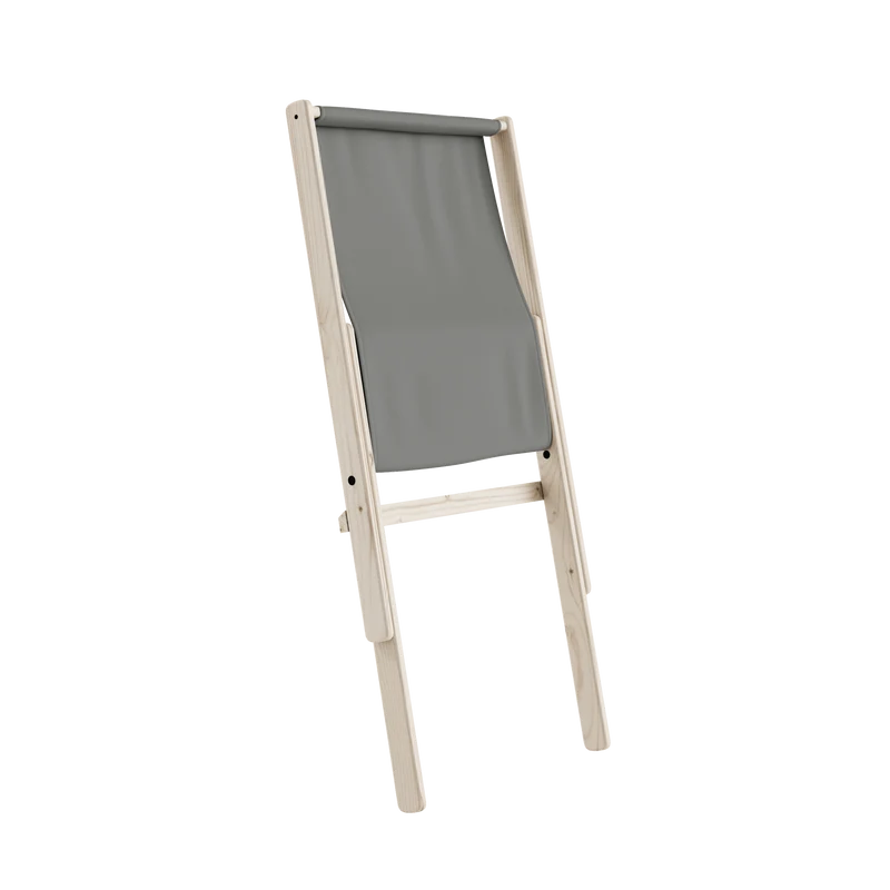 Chaise pliante en hêtre et matelas en coton gris 65x88x75cm Boogie raw - Karup Design