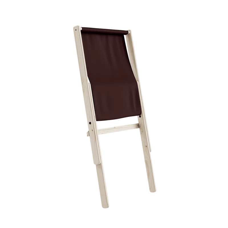 Chaise pliante en hêtre et matelas en coton marron 65x88x75cm Boogie raw - Karup Design