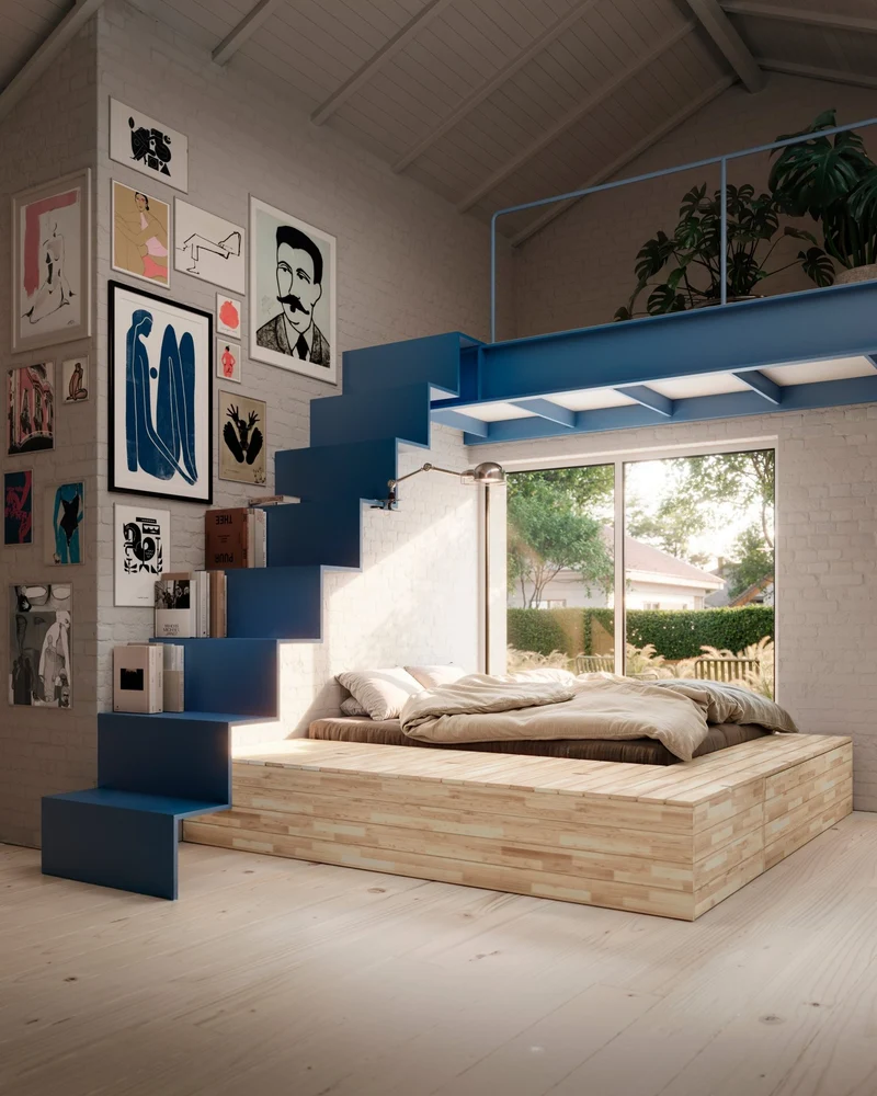 Sommier en pin laqué 160x200cm Basement - Karup Design
