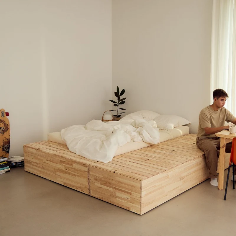 Sommier en pin laqué 160x200cm Basement - Karup Design