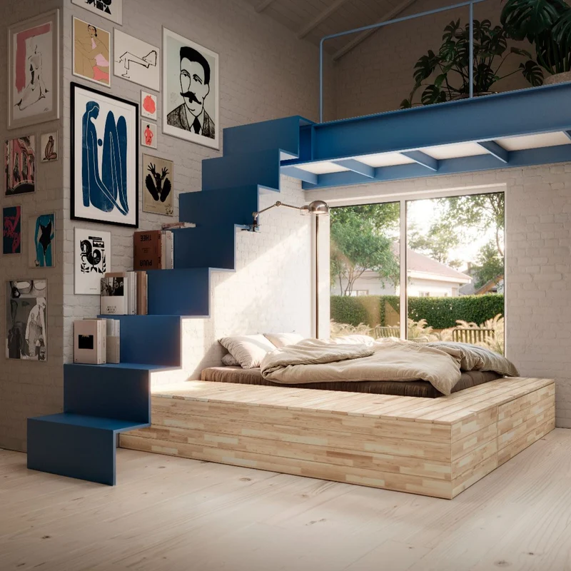 Sommier en pin laqué 160x200cm Basement - Karup Design