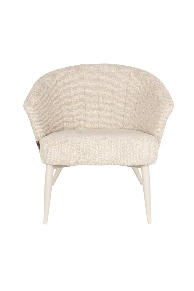 Fauteuil avec accoudoirs en tissu et métal beige Georgia - Dutchbone