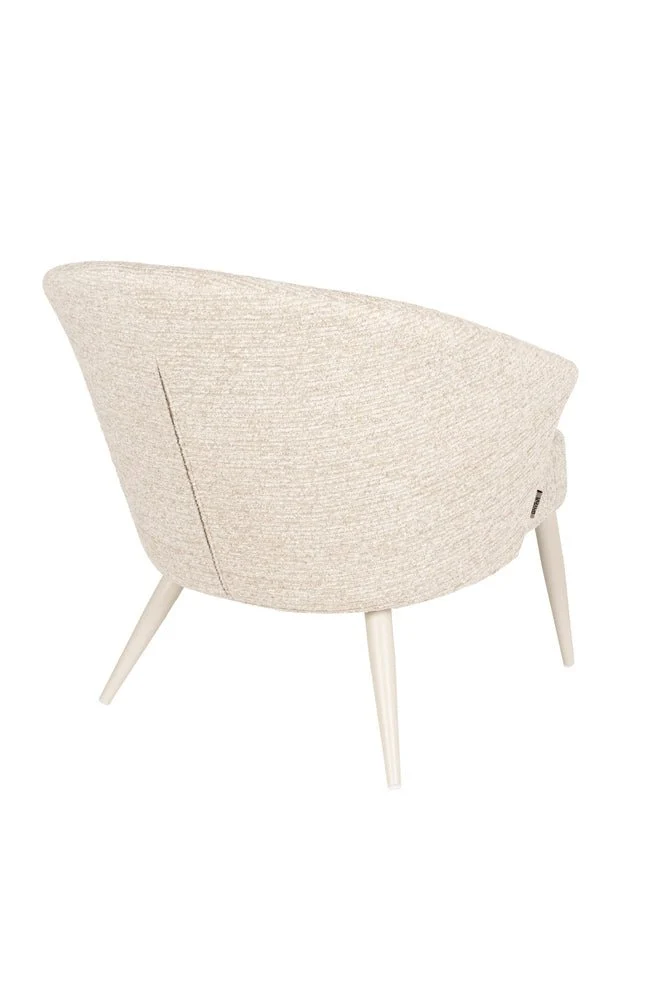 Fauteuil avec accoudoirs en tissu et métal beige Georgia - Dutchbone