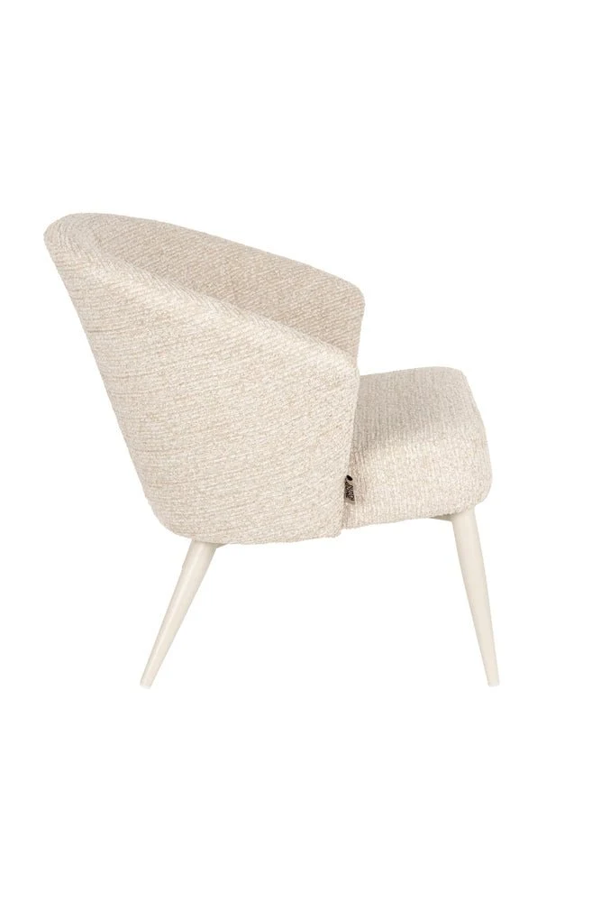 Fauteuil avec accoudoirs en tissu et métal beige Georgia - Dutchbone