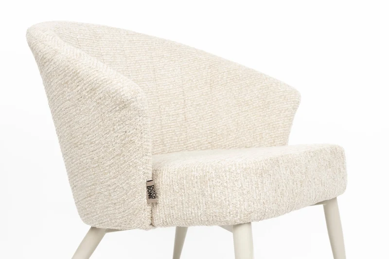 Fauteuil avec accoudoirs en tissu et métal beige Georgia - Dutchbone
