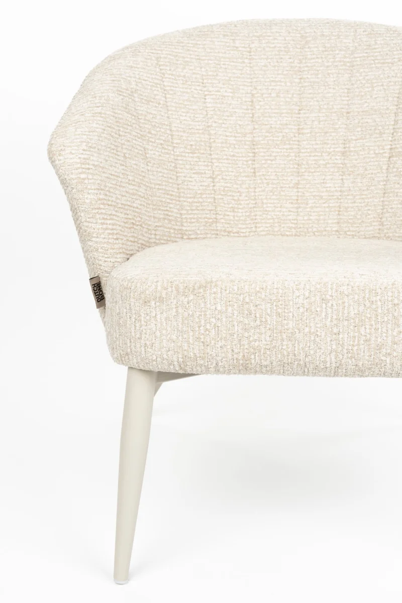 Fauteuil avec accoudoirs en tissu et métal beige Georgia - Dutchbone