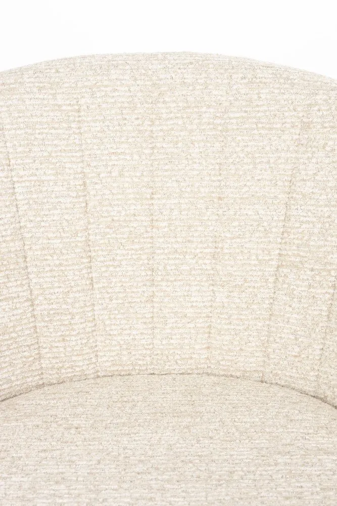 Fauteuil avec accoudoirs en tissu et métal beige Georgia - Dutchbone