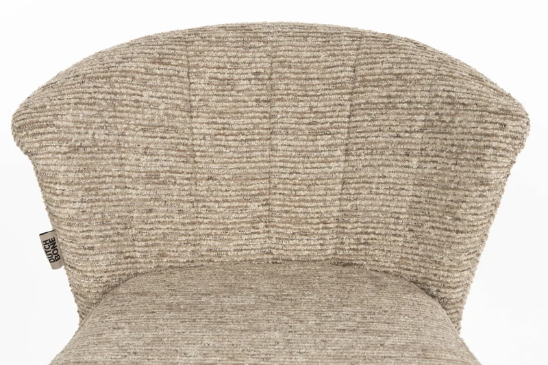 Chaise de bar en tissu marron et métal noir 73cm Georgia - Dutchbone