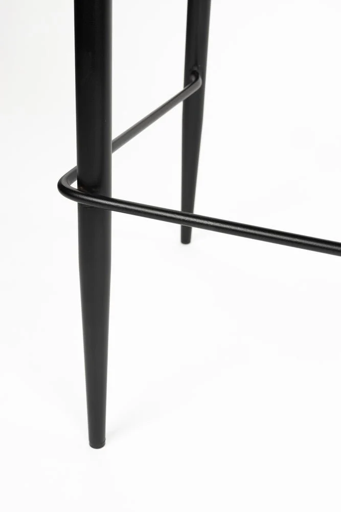 Chaise de bar en tissu marron et métal noir 73cm Georgia - Dutchbone