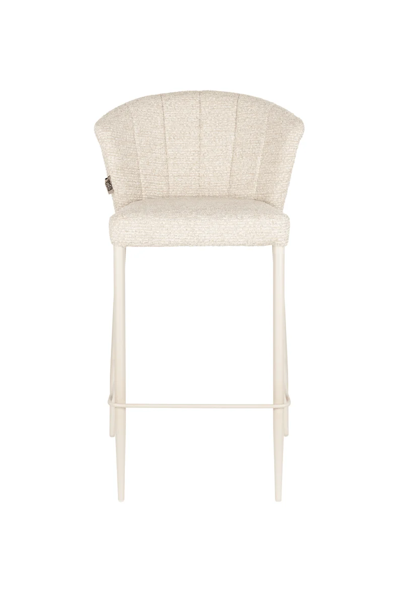 Chaise de bar en tissu et métal beige 73cm Georgia - Dutchbone