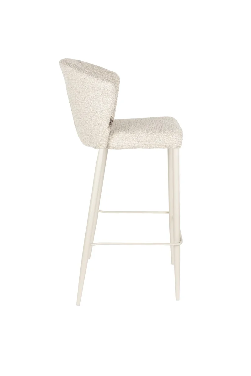Chaise de bar en tissu et métal beige 73cm Georgia - Dutchbone