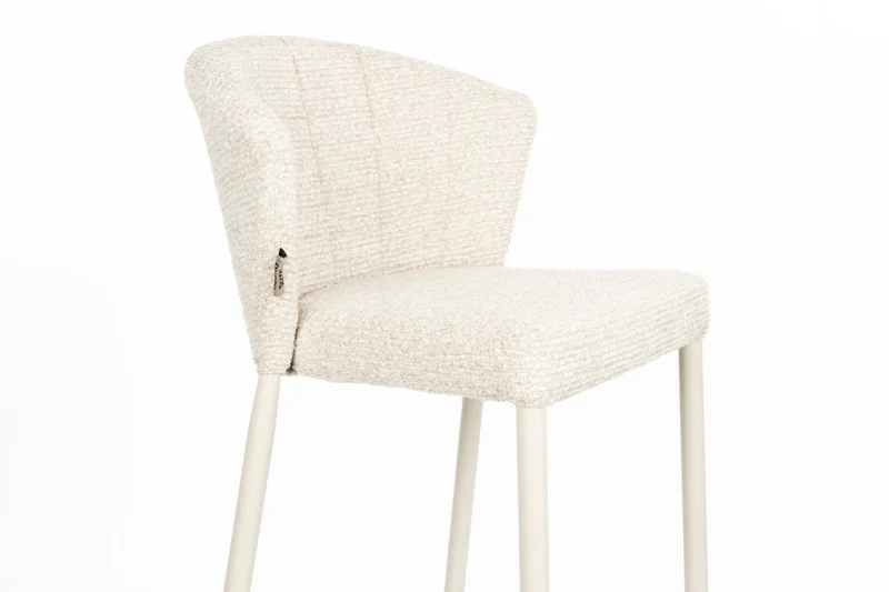 Chaise de bar en tissu et métal beige 73cm Georgia - Dutchbone