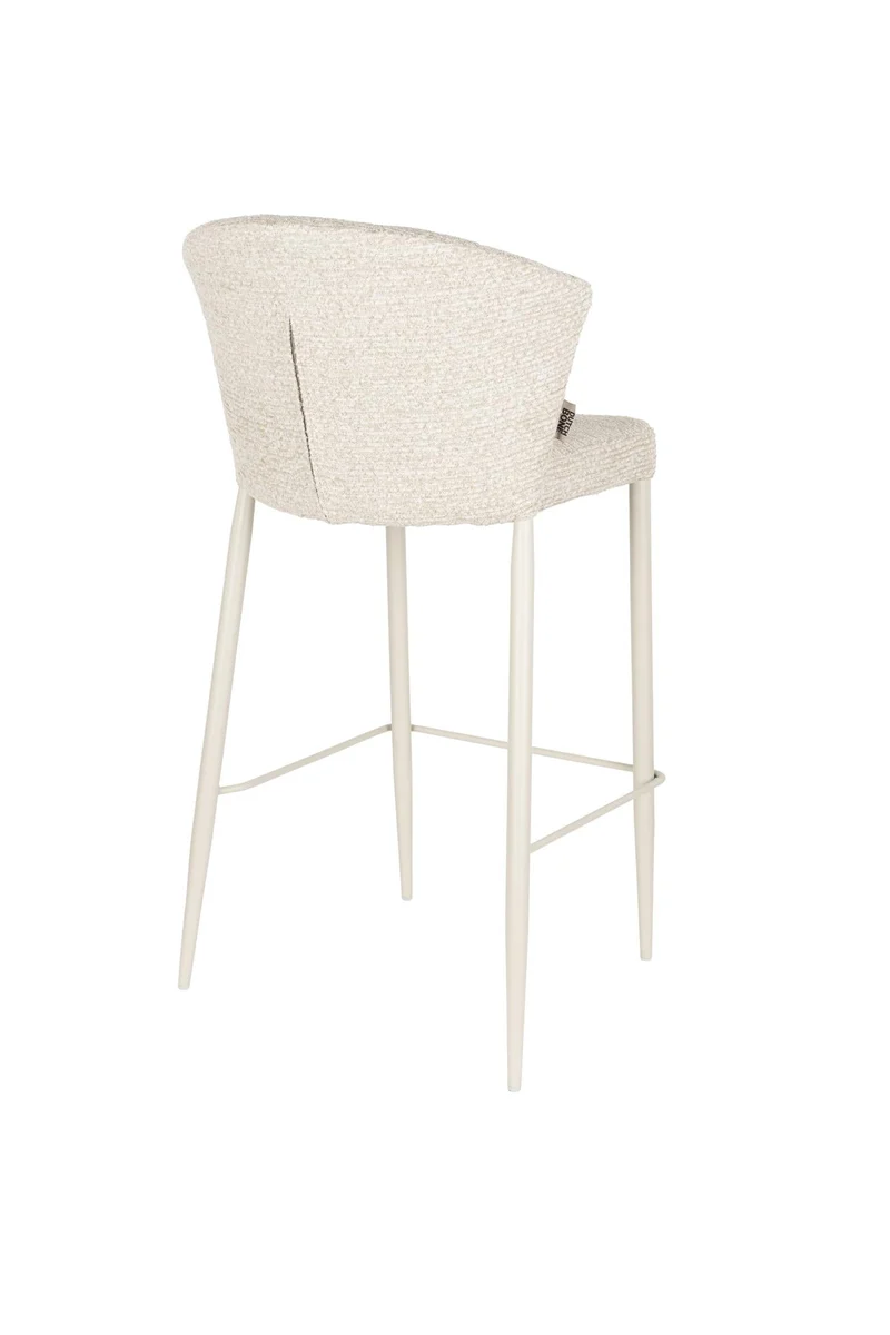 Chaise de bar en tissu et métal beige 73cm Georgia - Dutchbone