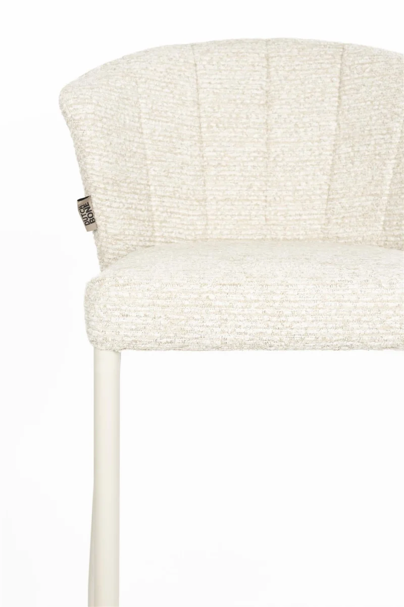 Chaise de bar en tissu et métal beige 73cm Georgia - Dutchbone