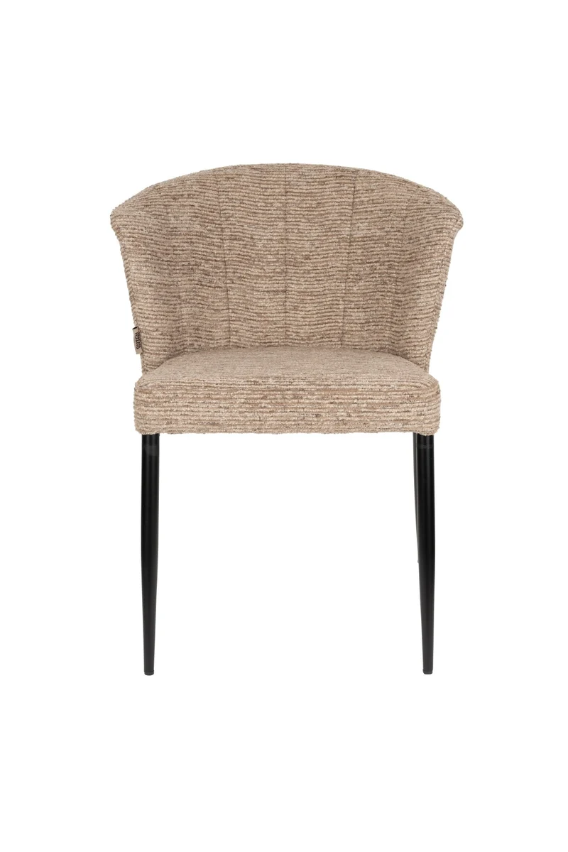 Chaise en tissu marron et métal noir Georgia - Dutchbone