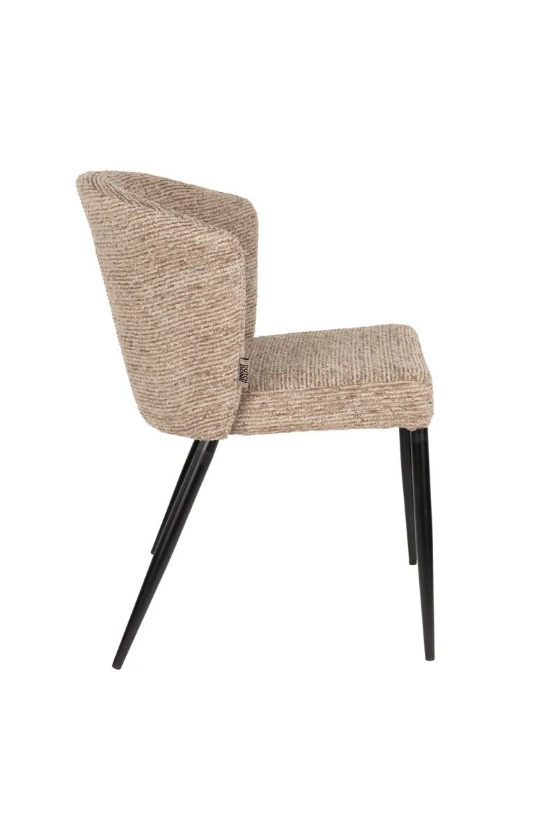 Chaise en tissu marron et métal noir Georgia - Dutchbone