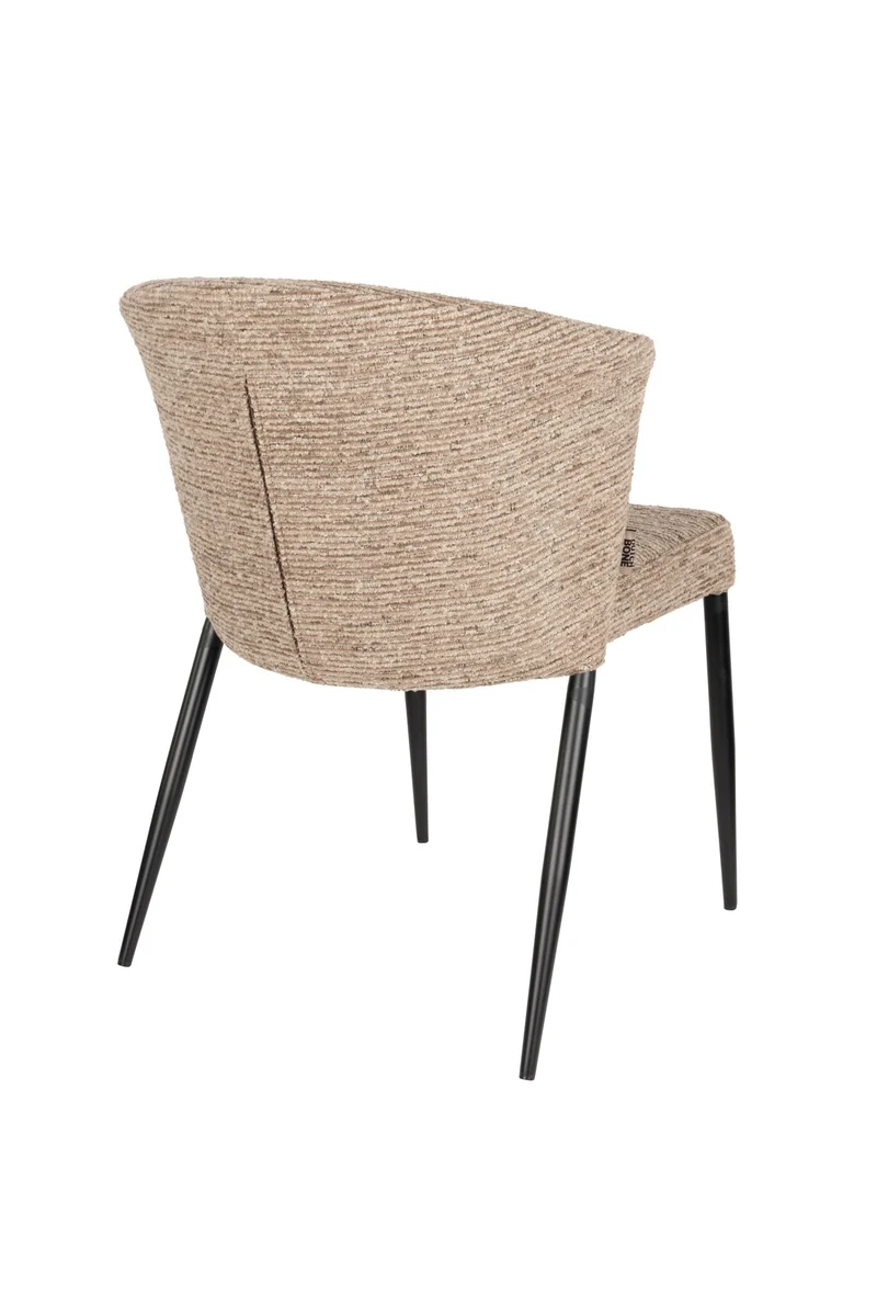 Chaise en tissu marron et métal noir Georgia - Dutchbone