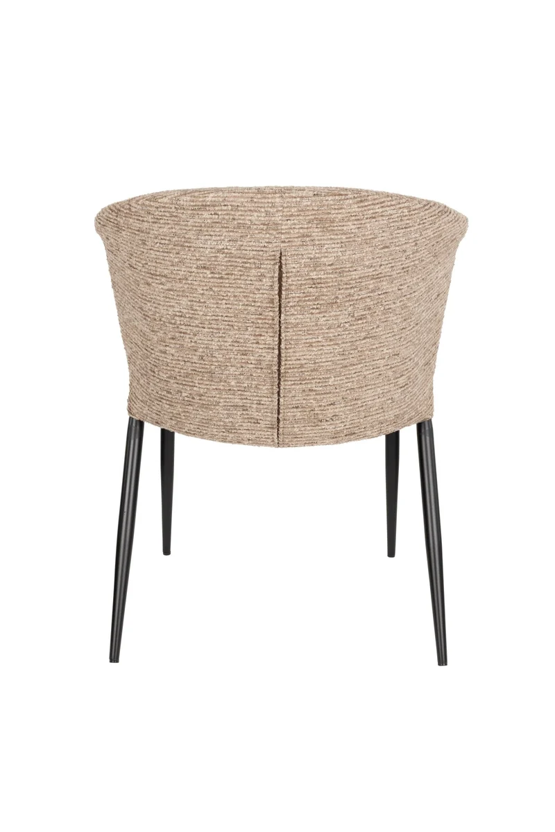 Chaise en tissu marron et métal noir Georgia - Dutchbone
