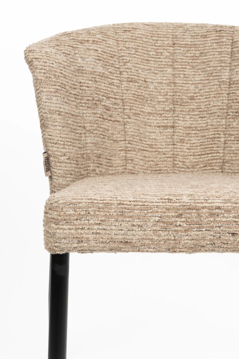Chaise en tissu marron et métal noir Georgia - Dutchbone