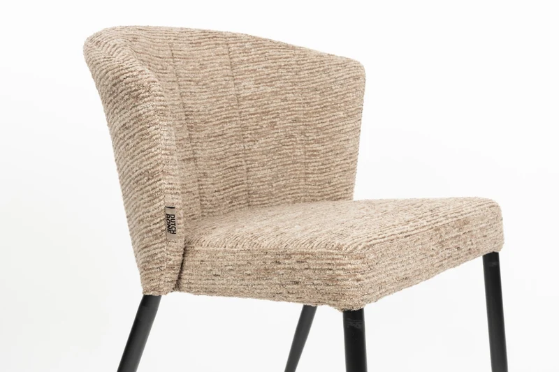 Chaise en tissu marron et métal noir Georgia - Dutchbone