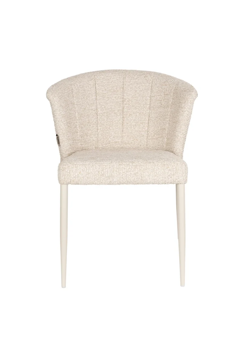 Chaise en tissu et métal beige Georgia - Dutchbone