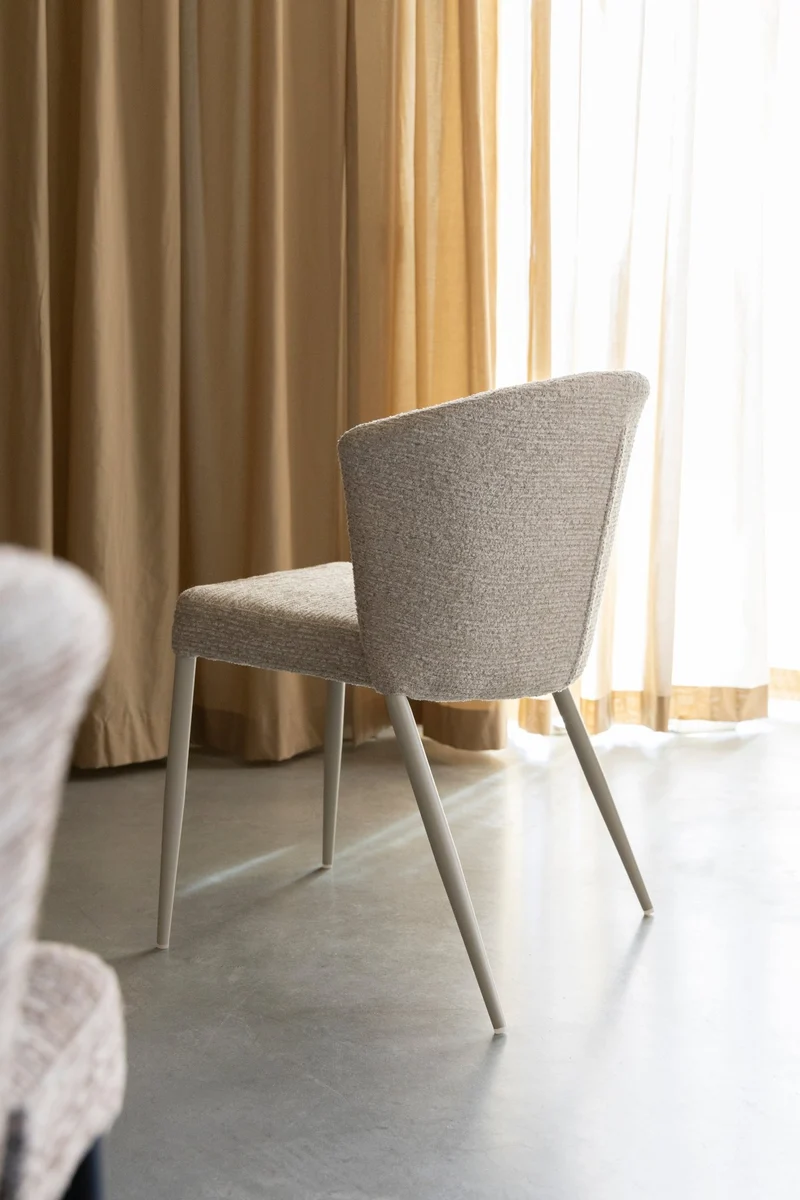 Chaise en tissu et métal beige Georgia - Dutchbone