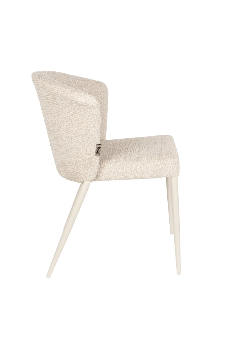 Chaise en tissu et métal beige Georgia - Dutchbone