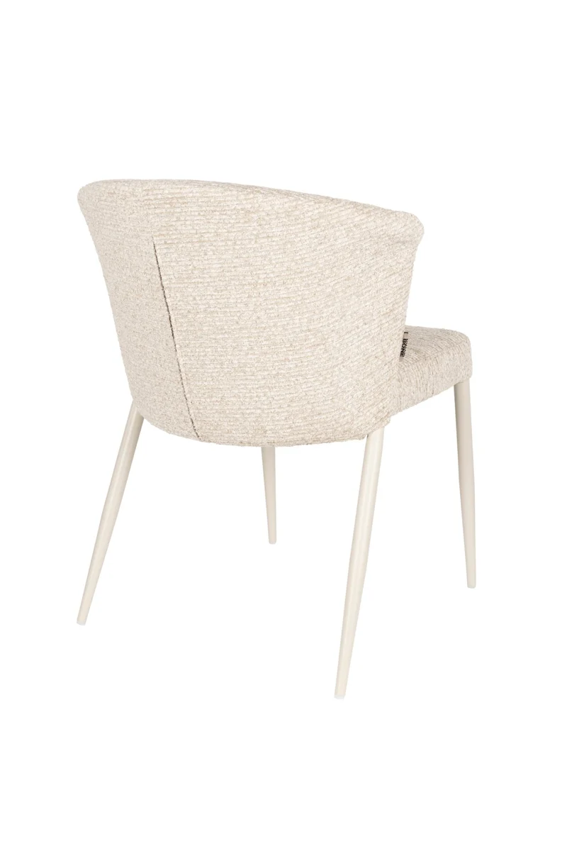 Chaise en tissu et métal beige Georgia - Dutchbone