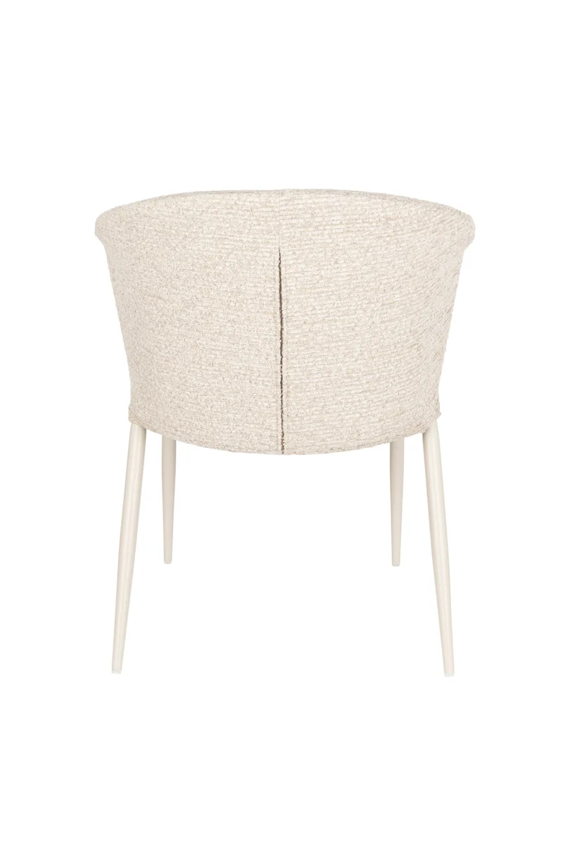 Chaise en tissu et métal beige Georgia - Dutchbone