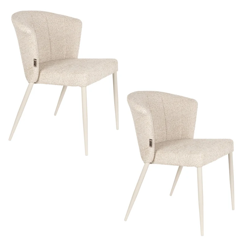 Chaise en tissu et métal beige Georgia - Dutchbone