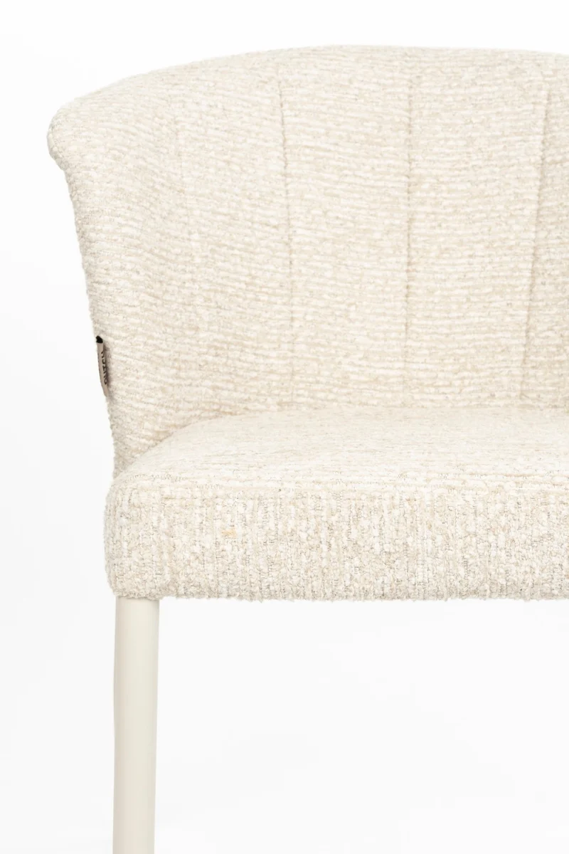 Chaise en tissu et métal beige Georgia - Dutchbone