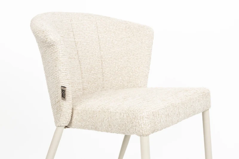 Chaise en tissu et métal beige Georgia - Dutchbone