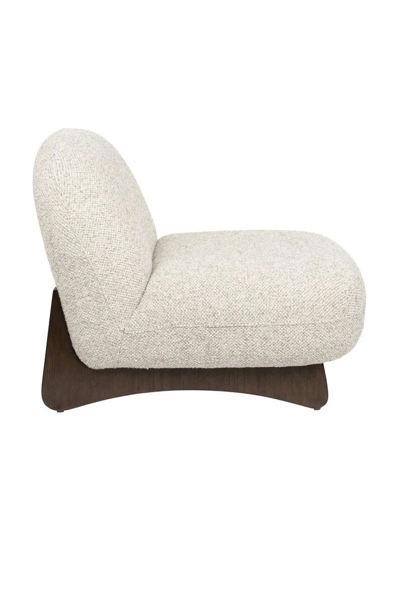 Fauteuil lounge en tissu beige et bois de frêne Loom - Dutchbone