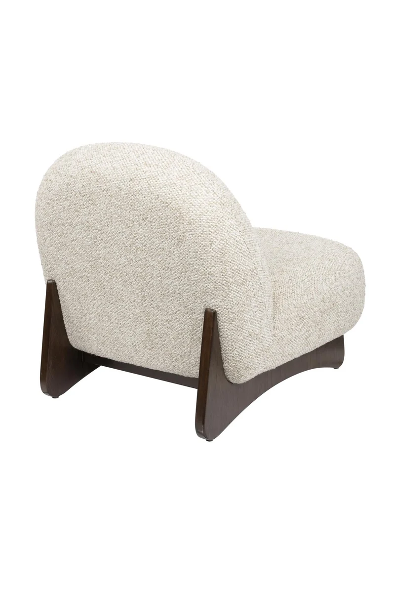Fauteuil lounge en tissu beige et bois de frêne Loom - Dutchbone