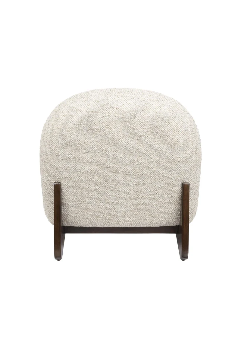 Fauteuil lounge en tissu beige et bois de frêne Loom - Dutchbone