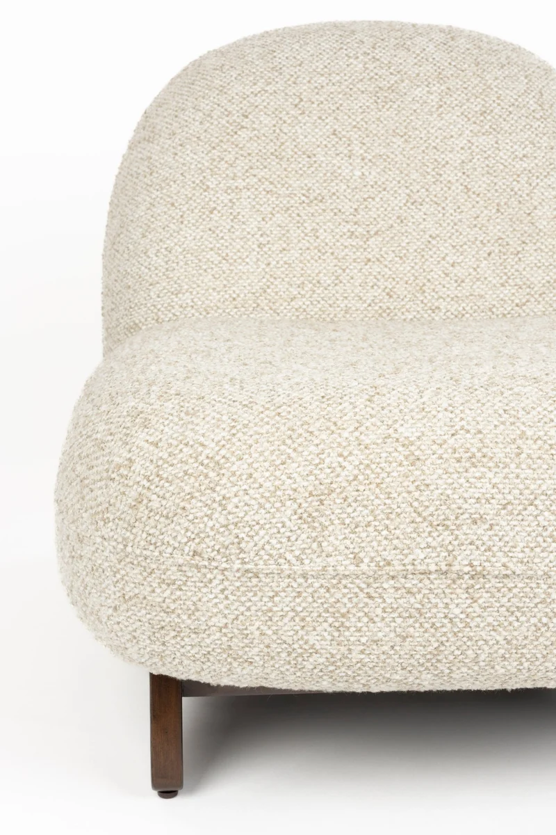 Fauteuil lounge en tissu beige et bois de frêne Loom - Dutchbone