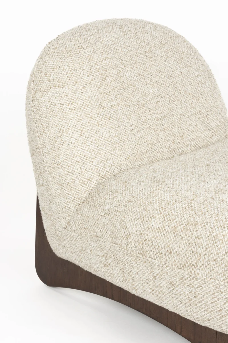 Fauteuil lounge en tissu beige et bois de frêne Loom - Dutchbone