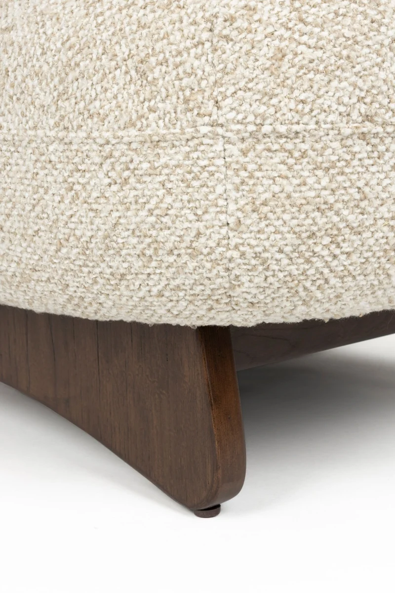Fauteuil lounge en tissu beige et bois de frêne Loom - Dutchbone