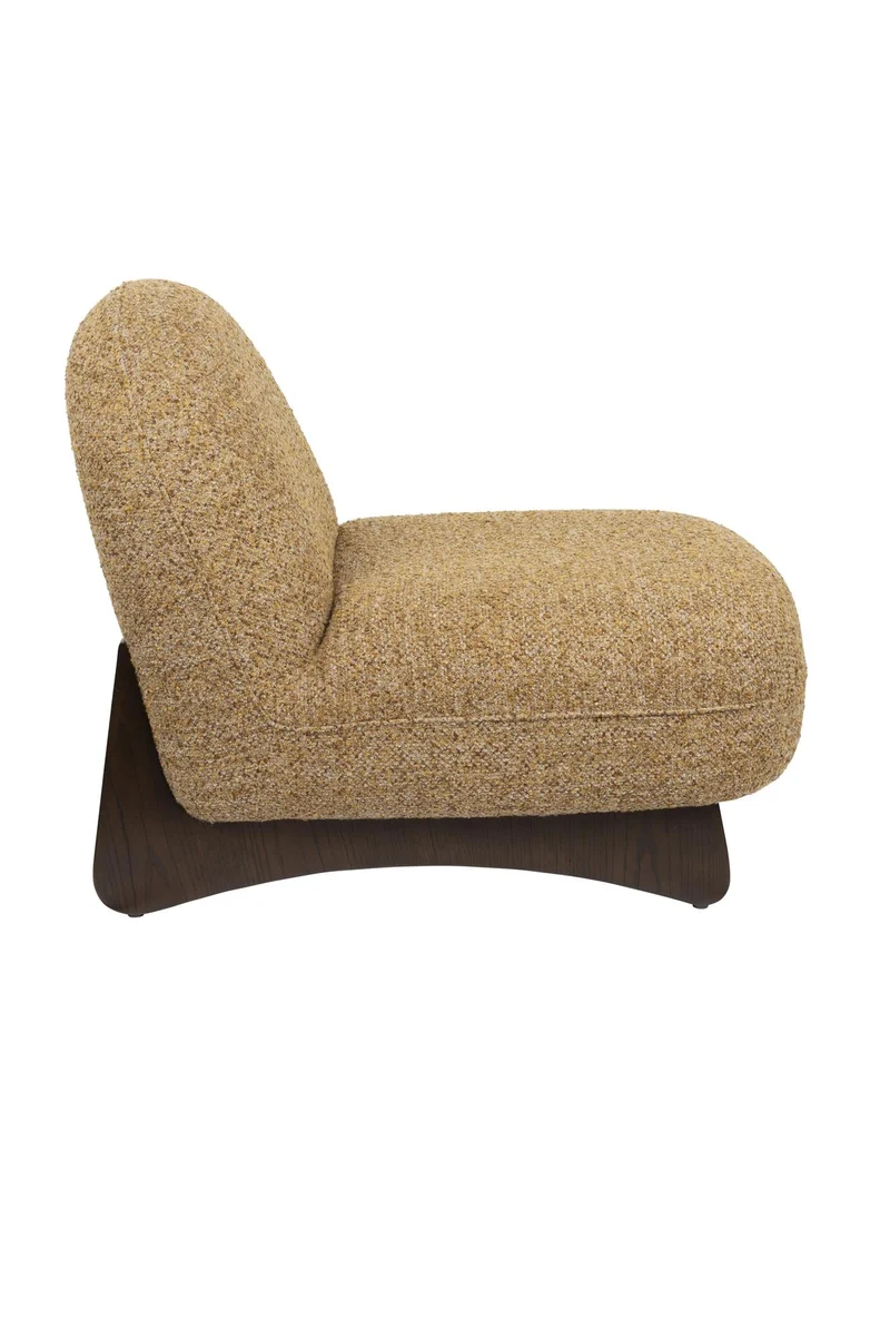 Fauteuil lounge en tissu marron et bois de frêne Loom - Dutchbone
