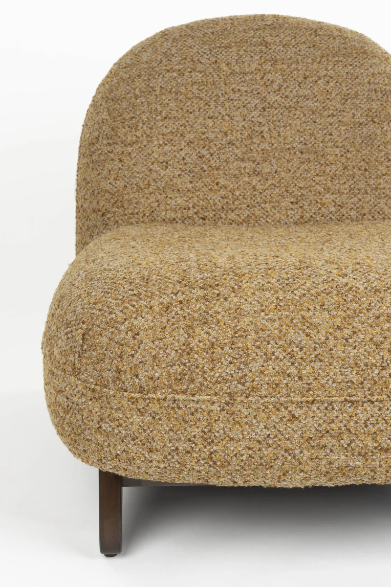 Fauteuil lounge en tissu marron et bois de frêne Loom - Dutchbone