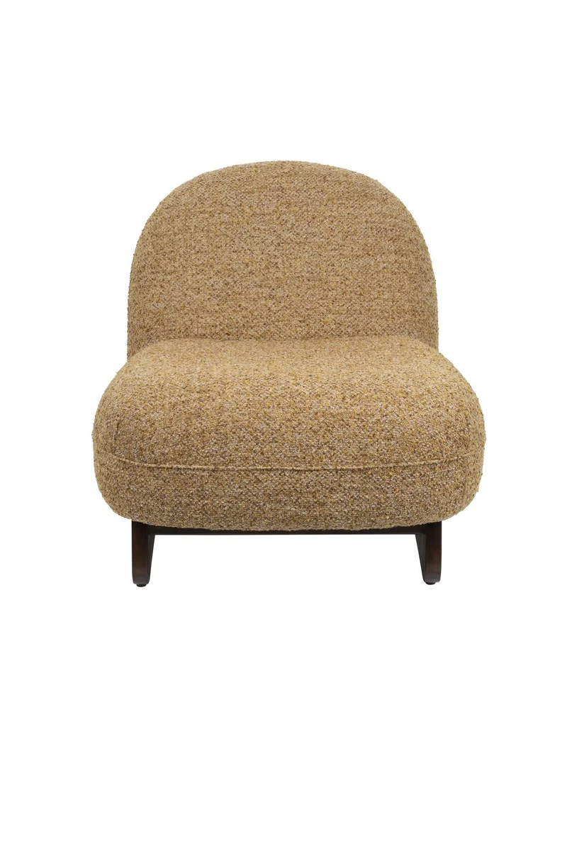 Fauteuil lounge en tissu marron et bois de frêne Loom - Dutchbone