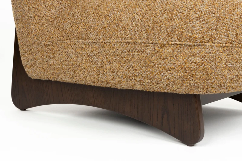Fauteuil lounge en tissu marron et bois de frêne Loom - Dutchbone