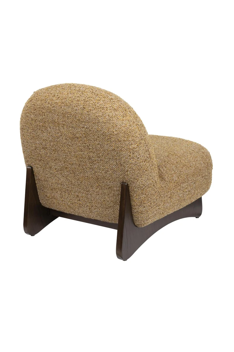 Fauteuil lounge en tissu marron et bois de frêne Loom - Dutchbone