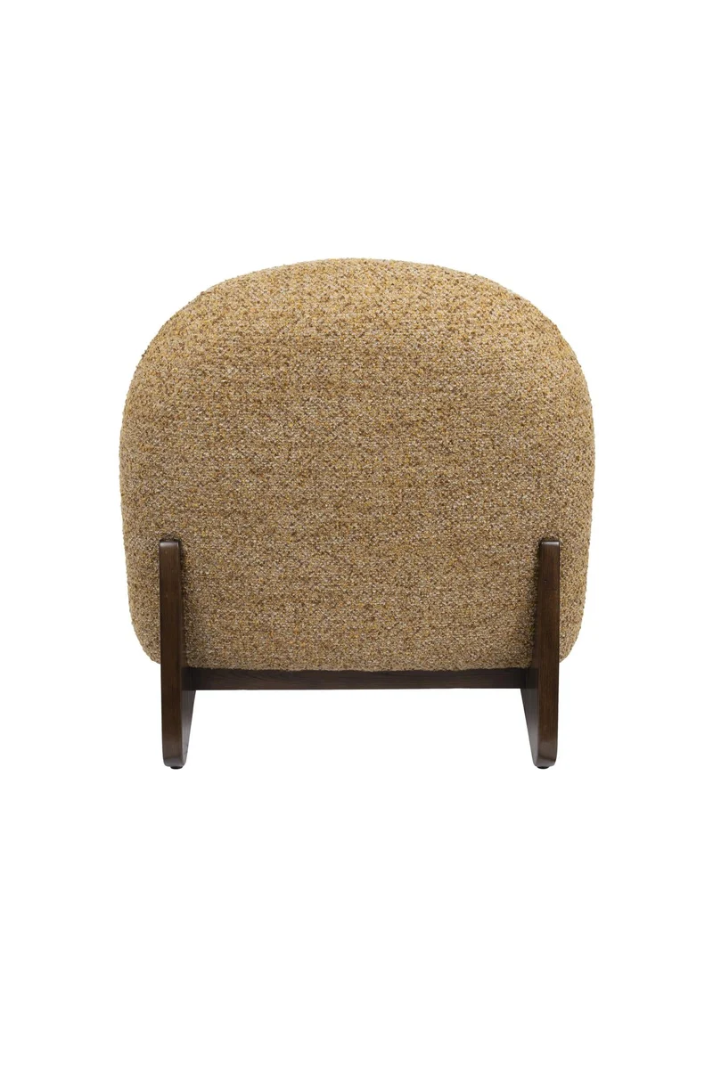 Fauteuil lounge en tissu marron et bois de frêne Loom - Dutchbone