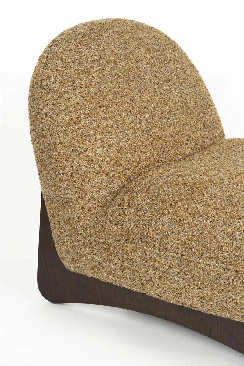 Fauteuil lounge en tissu marron et bois de frêne Loom - Dutchbone