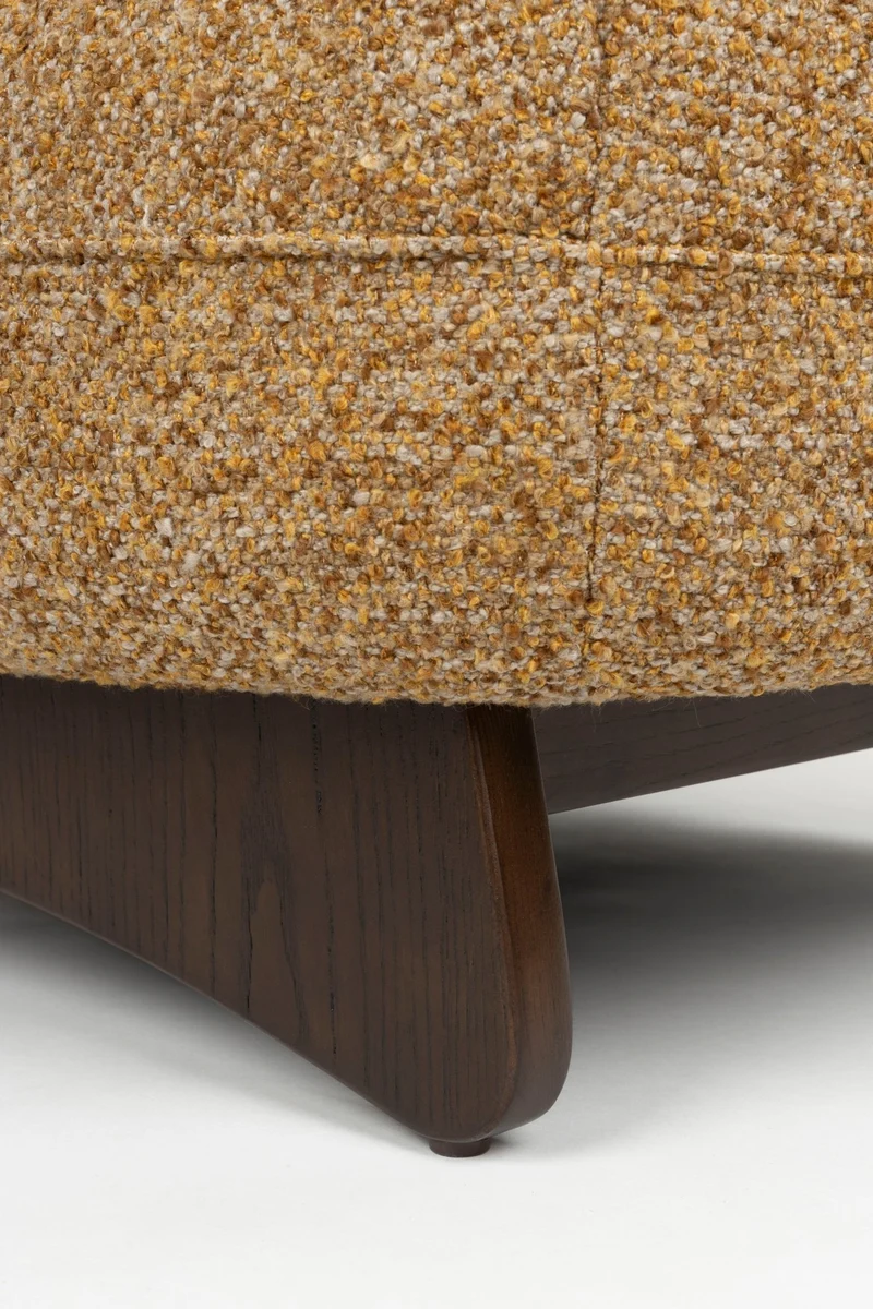 Fauteuil lounge en tissu marron et bois de frêne Loom - Dutchbone