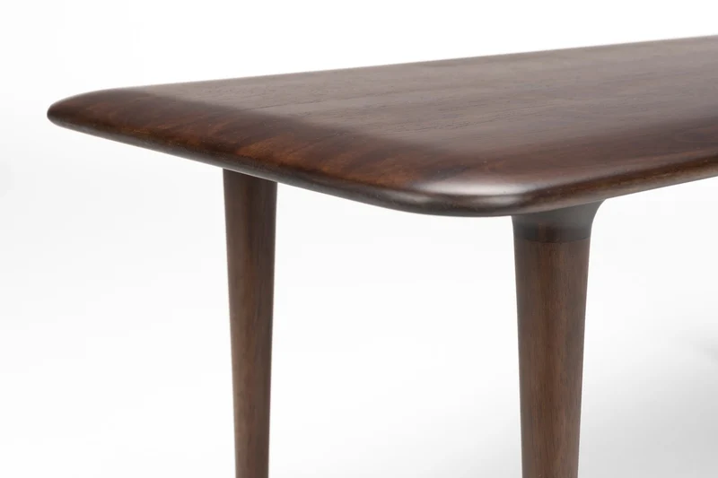 Table basse rectangulaire en bois massif foncé 85x38x38cm Elroy - Dutchbone